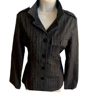 Parallel Naby Striped Jacket -10 nasty ,white , cotton elastane ,